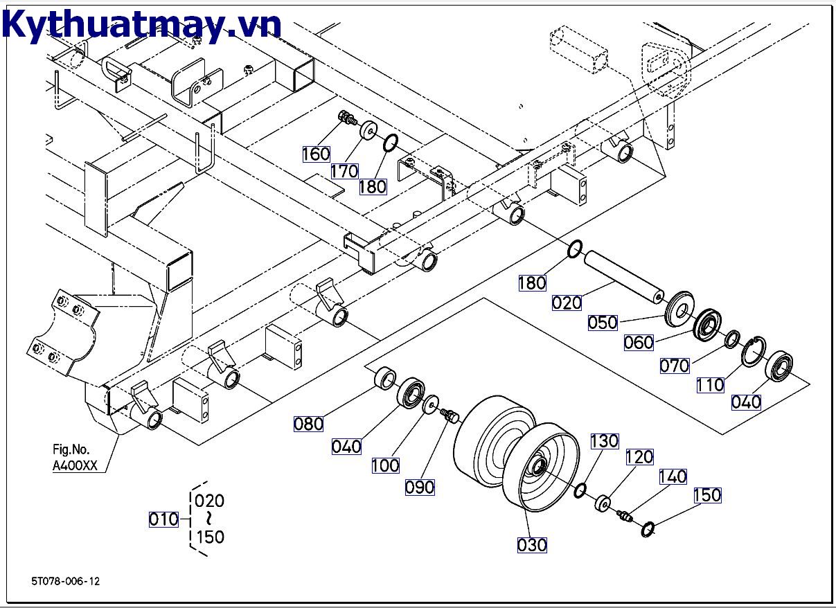 Ống lăn bánh xích tay trái